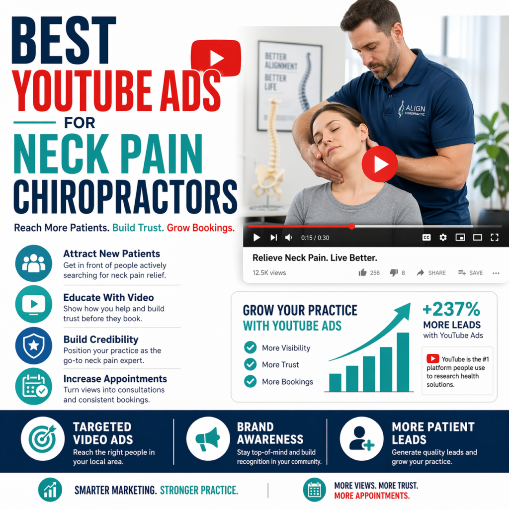 Best YouTube Ads for neck pain chiropractors — tech neck and cervical pain creative